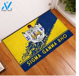 Sigma Gamma Rho 1922 Emblem Blue and Yellow Doormat