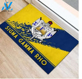 Sigma Gamma Rho 1922 Emblem Blue and Yellow Doormat