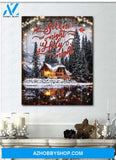 Silent Night Holy Night Christmas Home Pine Tree Wall Art For Holiday Christmas Gifts Vertical Canvas