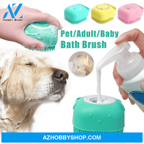 Silicone Dog Bath Massage Gloves Brush Pet Cat Bathroom Cleaning Tool Comb For Can Pour Shampoo