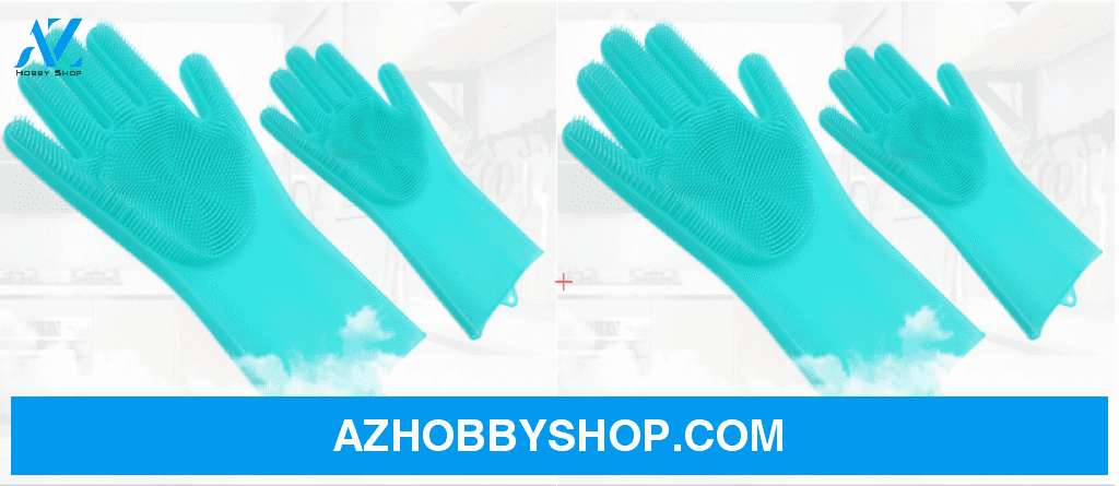 Silicone Heat-Resistant Cleaning Brush Scrubbing Gloves Blue12Pcs