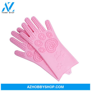 Silicone Heat-Resistant Cleaning Brush Scrubbing Gloves Clawpink