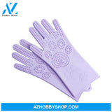 Silicone Heat-Resistant Cleaning Brush Scrubbing Gloves Clawpurple