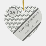 Silver Wedding Anniversary Mum An Dad Editable Cer Ceramic Ornament