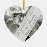 Silver Wedding Anniversary Mum An Dad Editable Ceramic Ornament