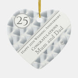 Silver Wedding Anniversary Mum An Dad Editable Ceramic Ornament