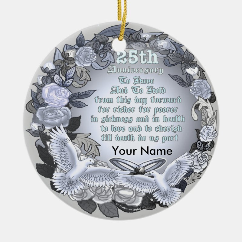 Silver Wedding Anniversary Ornament