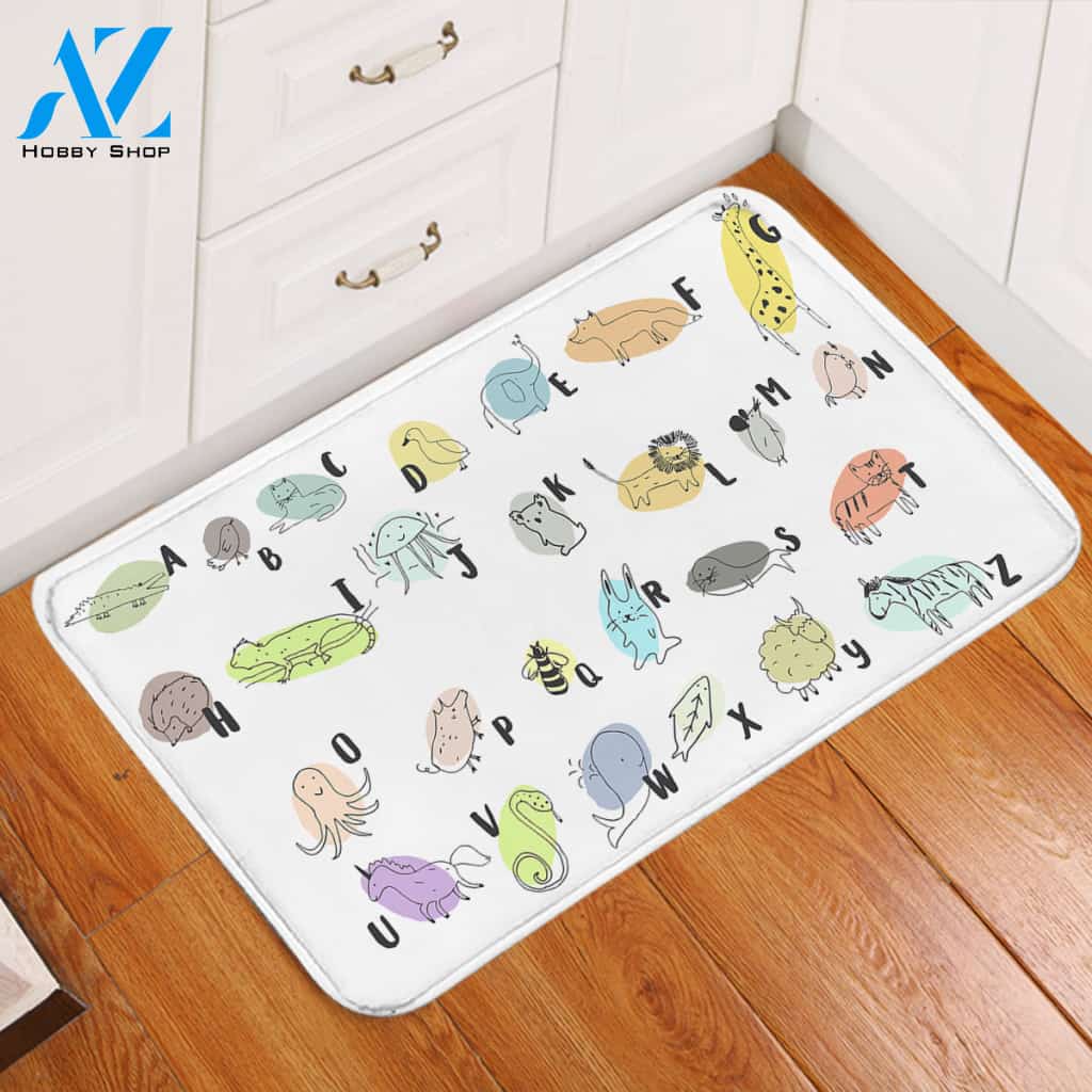 Simple Animal Alphabet Door Mat