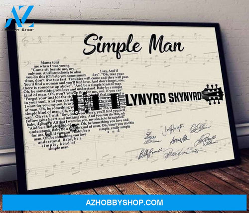 Simple Man Lyrics Gift Fan Canvas Wall Art
