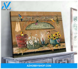 Simply Blessed Farmhouse And Hummingbirds Canvas And Poster, Canvas Painting, Wall Decor Visual Art