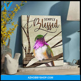 Simply Blessed Hummingbird Wall Art Canvas