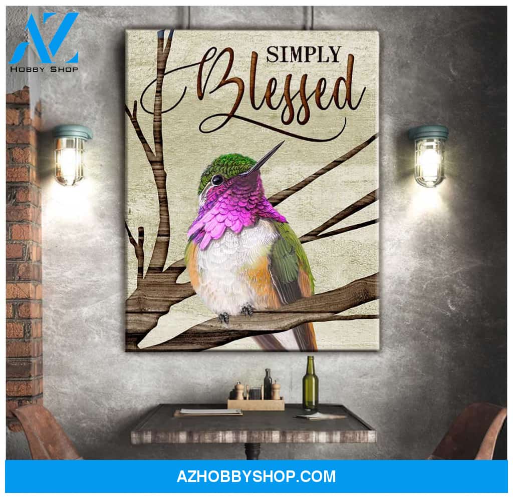 Simply Blessed Hummingbird Wall Art Canvas