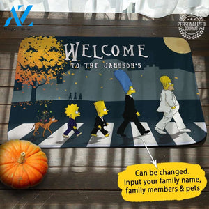 Simpsons Halloween Personalized Doormat