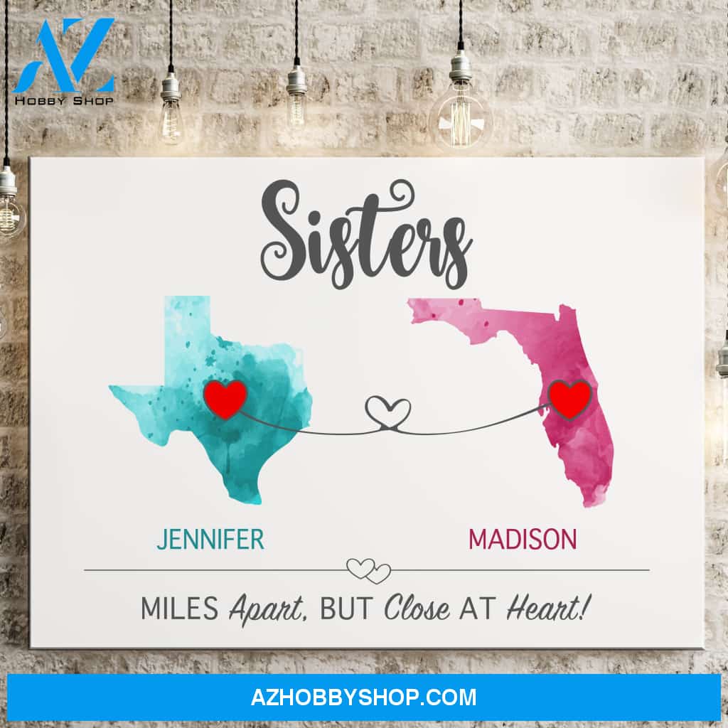 Sister State Watercolor Premium Canvas