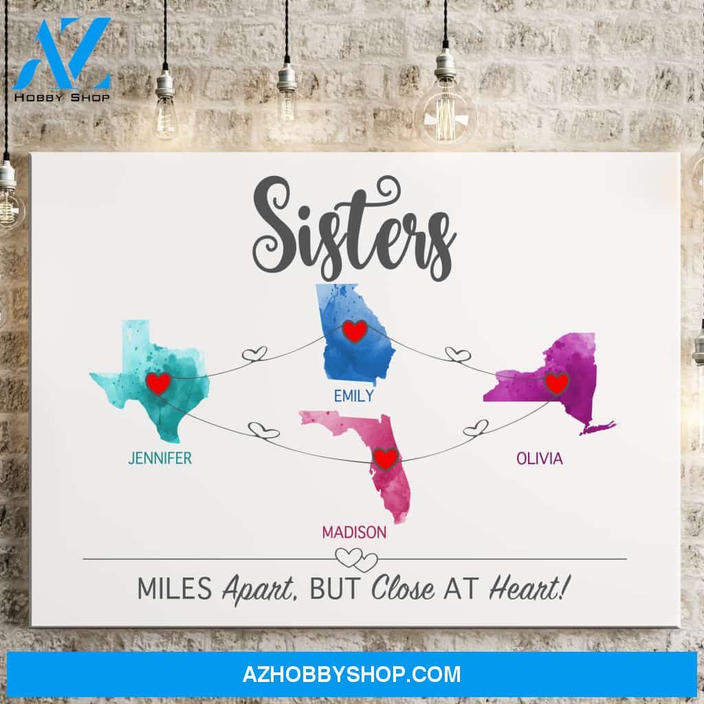 Sister State Watercolor Premium Canvas