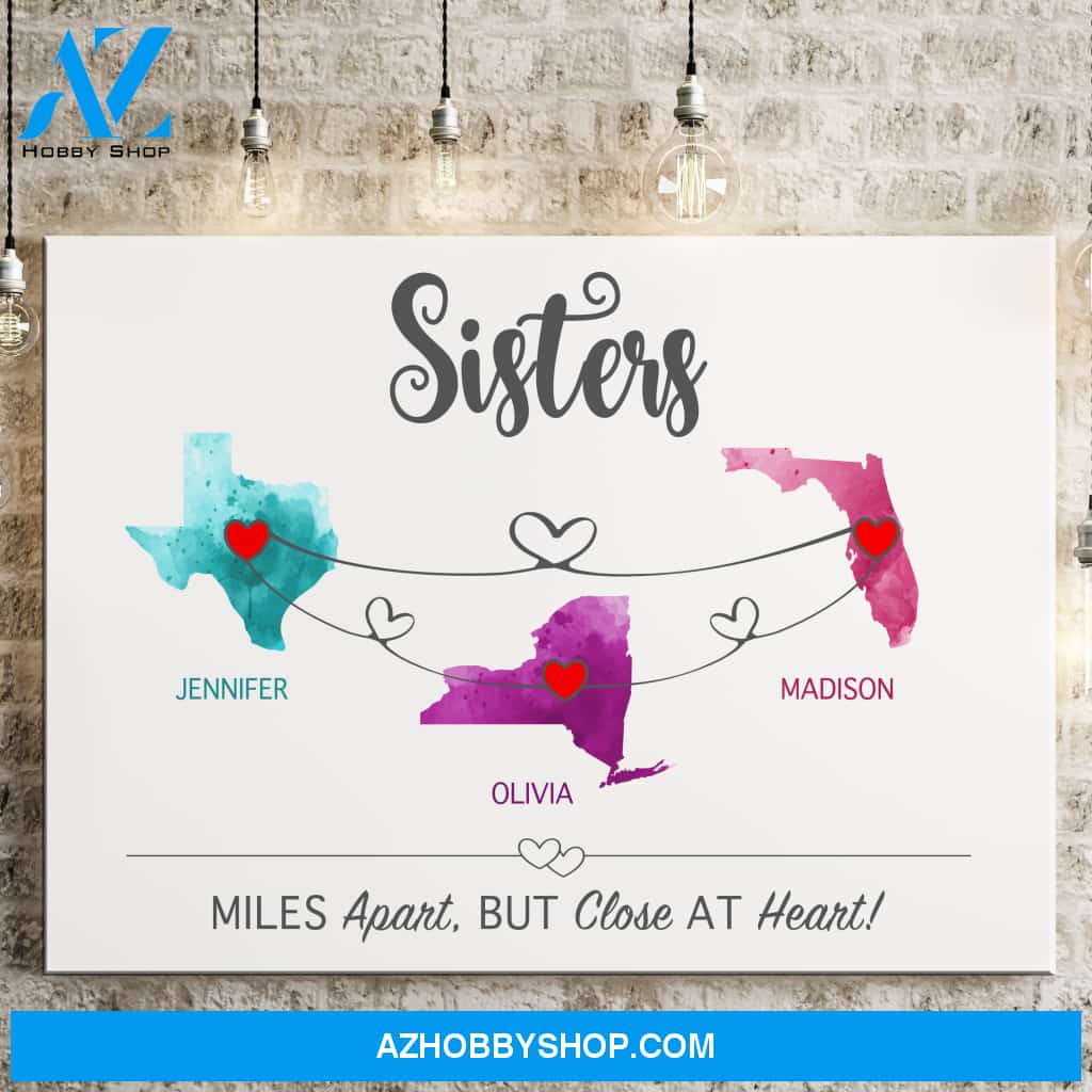 Sister State Watercolor Premium Canvas