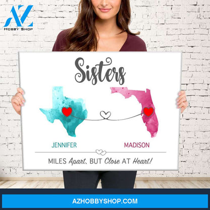 Sister State Watercolor Premium Canvas