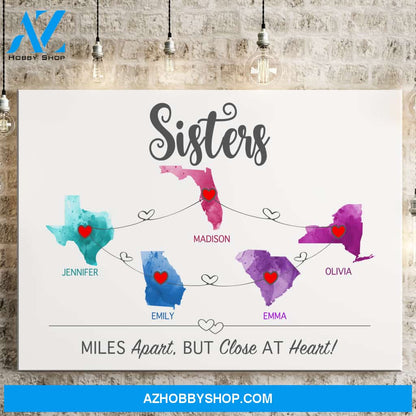 Sister State Watercolor Premium Canvas