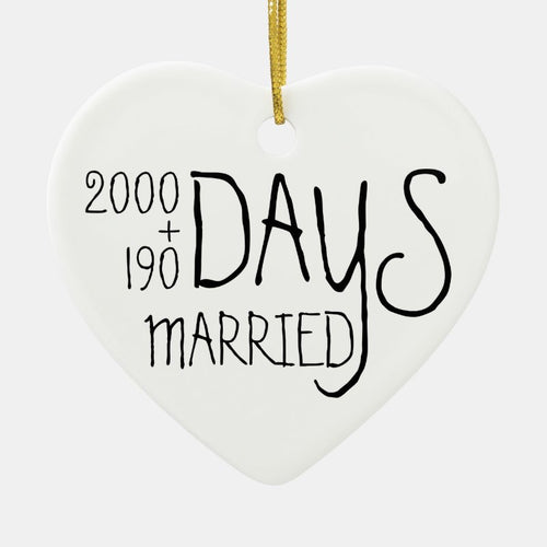 Sixth Anniversary Six Years Married Wife Husband Ceramic Ornament