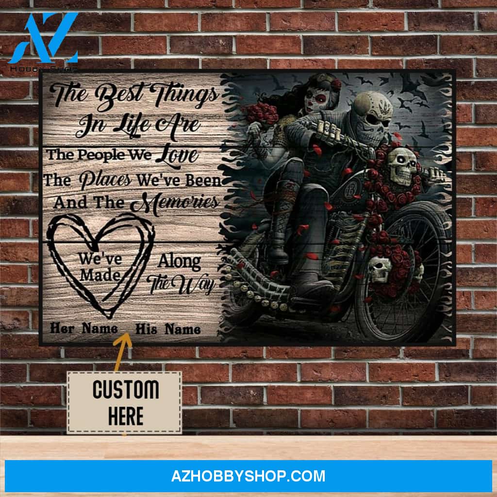 Skeleton Couple Custom The Best Things In Life Canvas And Poster, Wall Decor Visual Art, Happy Halloween, Halloween Decoration