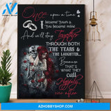 Skeleton Couple I Became Yours You Became Mine Canvas And Poster, Wall Decor Visual Art
