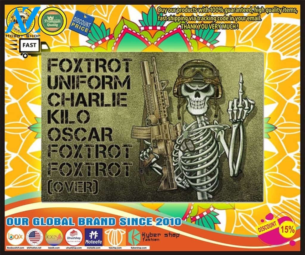 Skeleton Foxtrot uniform charlie kilo oscar doormat