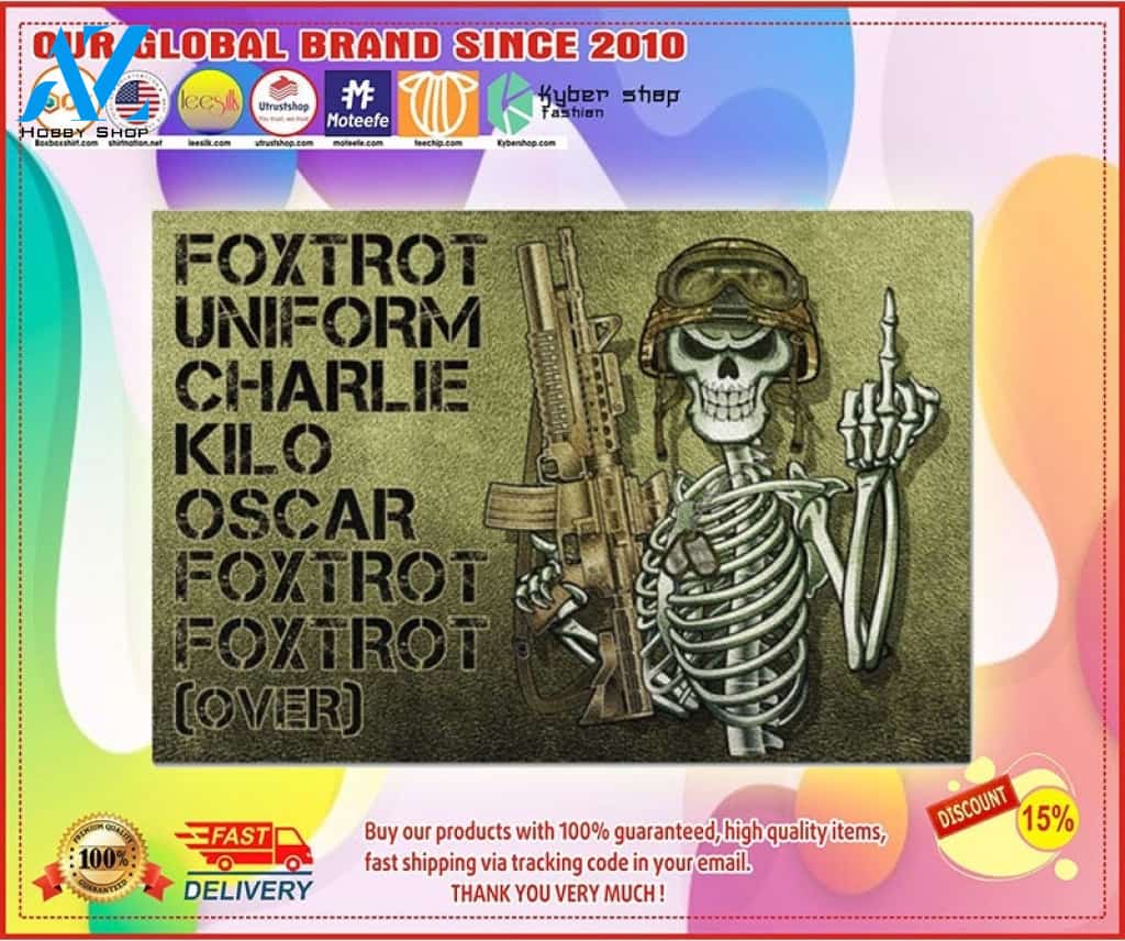 Skeleton Foxtrot uniform charlie kilo oscar doormat