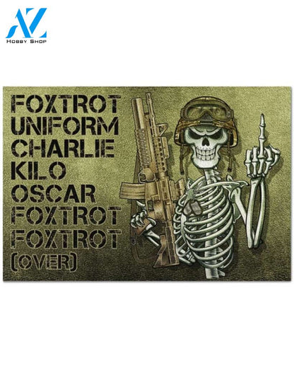 Skeleton Foxtrot uniform charlie kilo oscar doormat