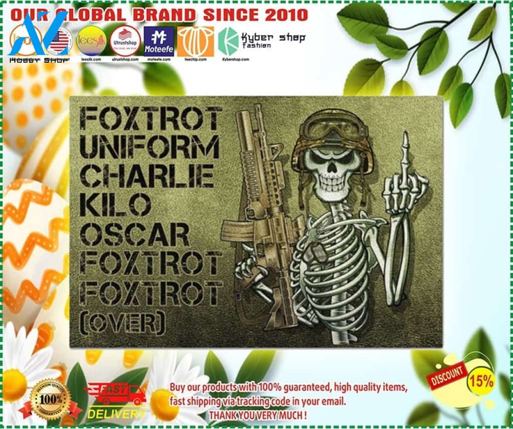 Skeleton Foxtrot uniform charlie kilo oscar doormat