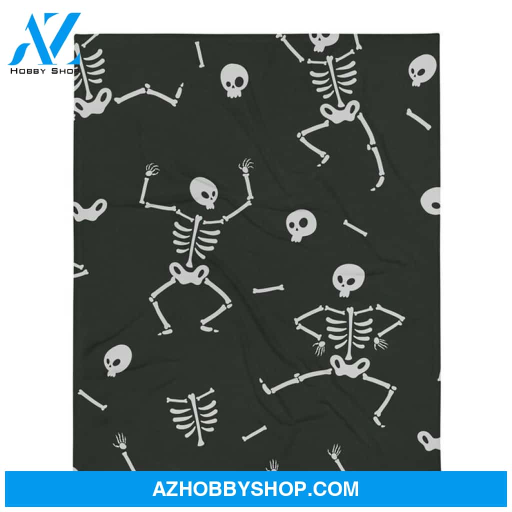 Skeleton Halloween Blanket, Simple Texture, Soft Blanket