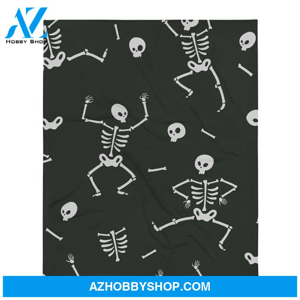 Skeleton Halloween Blanket, Simple Texture, Soft Blanket