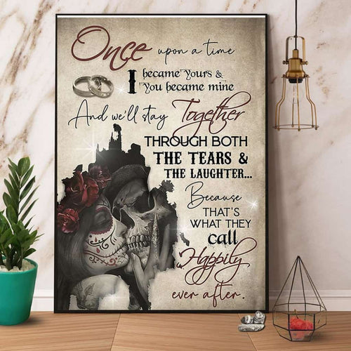Skeleton I Became Your & You Became Mine Paper Poster No Frame Matte Canvas Wall Decor