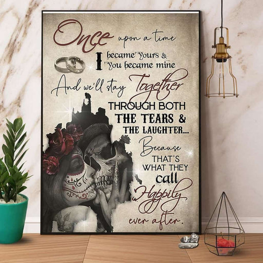 Skeleton I Became Your & You Became Mine Paper Poster No Frame Matte Canvas Wall Decor