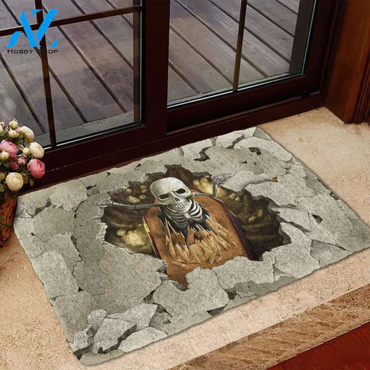 Skeleton Indoor and Outdoor Doormat Warm House Gift Welcome Mat Gift for Friend Family, Gift For Halloween Day