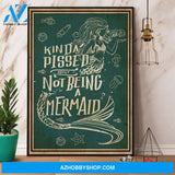 Skeleton Mermaid Kinda Pissed About Not Being A Mermaid Canvas And Poster, Wall Decor Visual Art