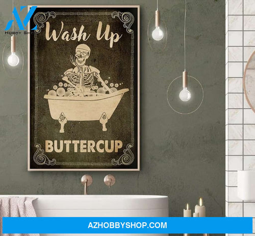 Skeleton Wash Up Buttercup Canvas And Poster, Wall Decor Visual Art