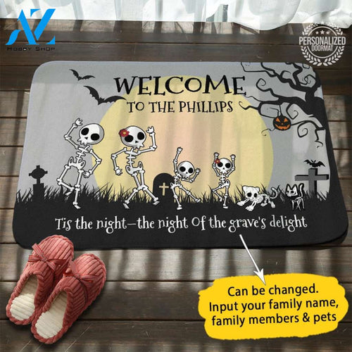 Skeletons Personalized Name Doormat