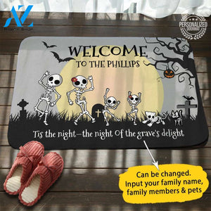 Skeletons Personalized Name Doormat