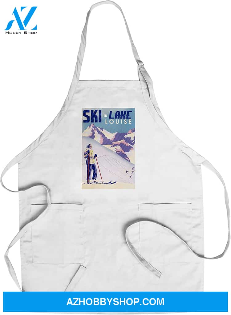 Ski In Lake Louise Woman Skiing Vintage Travel Poster