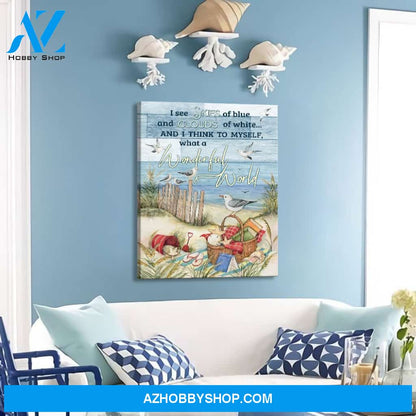 Skies Of Blue Clouds Of White Beach House Decor Vertical Canvas - Gift for family