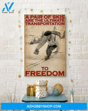 Skiing A Pair Of Skis Vertical Art Canvas, Wall Decor Visual Art
