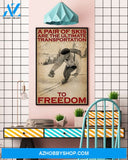 Skiing A Pair Of Skis Vertical Art Canvas, Wall Decor Visual Art