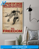 Skiing A Pair Of Skis Vertical Art Canvas, Wall Decor Visual Art