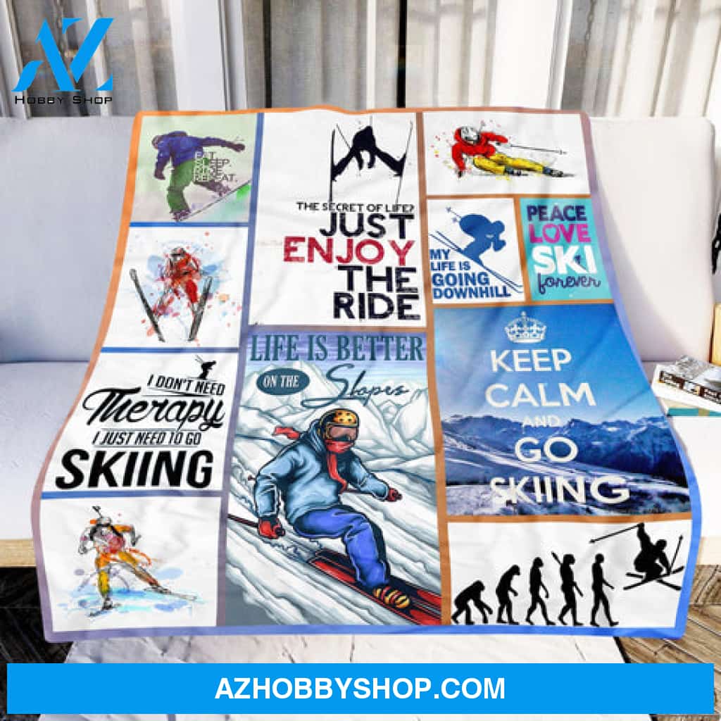 Skiing Blanket, Skiing Life Is Better On The Slopes Blanket Gift For Skiing Lover