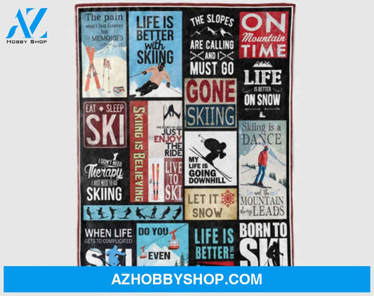 Skiing blanket, Life Is Better With Skiing, Skiing Lover