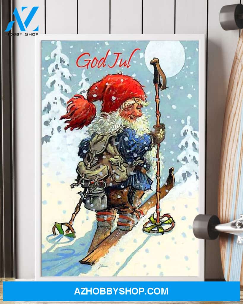 Skiing God Jul Easter Canvas And Poster, Wall Decor Visual Art, Wall Poster, My Poster Wall