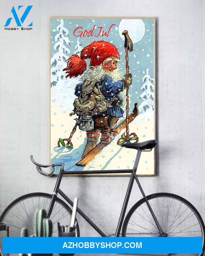 Skiing God Jul Easter Canvas And Poster, Wall Decor Visual Art, Wall Poster, My Poster Wall