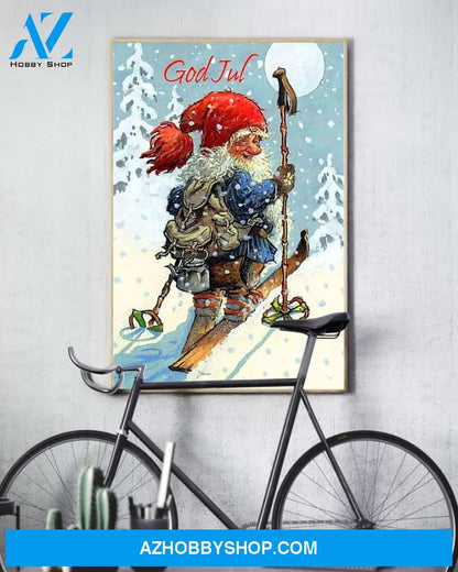 Skiing God Jul Easter Canvas And Poster, Wall Decor Visual Art, Wall Poster, My Poster Wall