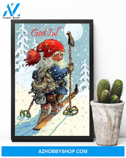 Skiing God Jul Easter Canvas And Poster, Wall Decor Visual Art, Wall Poster, My Poster Wall