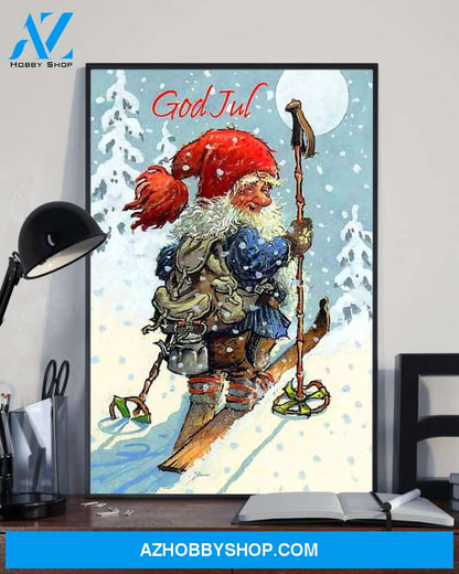 Skiing God Jul Easter Canvas And Poster, Wall Decor Visual Art, Wall Poster, My Poster Wall